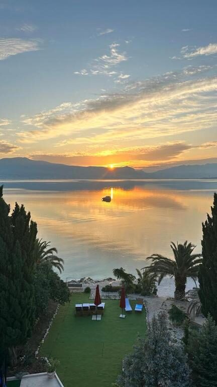 Sunset over the Adriatic seen from the hotel garden